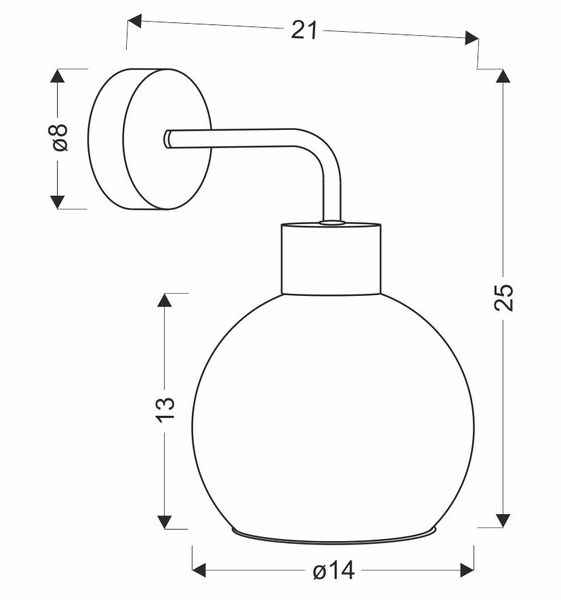 Lady lampa kinkiet czarny 1x40W E27 klosz złoty zdjęcie 3