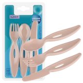 CANPOL Zestaw plastikowych sztućców dla dzieci łyżeczka, widelec, nóż
