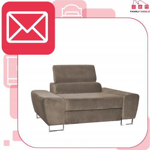 Fotel wypoczynkowy Bosso salon Family meble brązowy welur reg zagłówek na Arena.pl