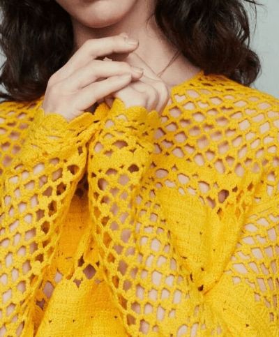 MAJE PULL MANCHES LONG JAUNE ROZMIAR 36 zdjęcie 4