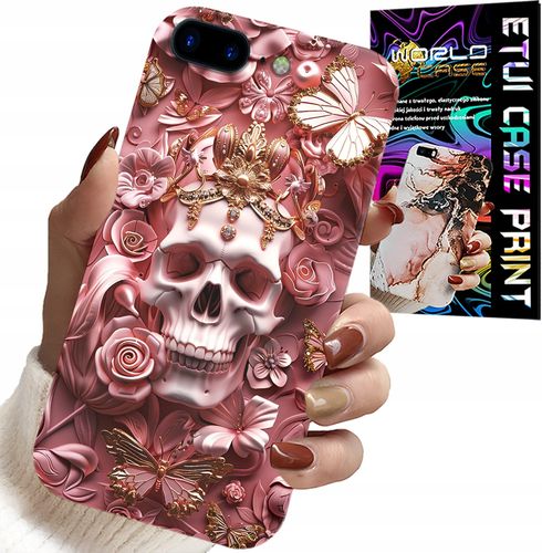 ETUI DO IPHONE ( 7 PLUS ) - KOBIECE, MODNE WZORY, CZASZKA W RÓŻE na Arena.pl
