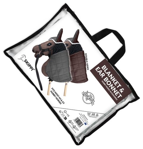 Derka i Nauszniki Skippi dla Hobby Horse - Szary i Brąz na Arena.pl