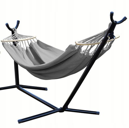 DUŻY HAMAK 2 OSOBOWY OGRODOWY HUŚTAWKA XXL 280x150 CM MOCNY + POKROWIEC na Arena.pl