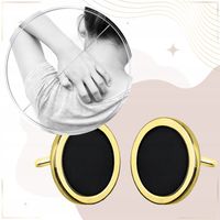 Złote Kolczyki czarne sztyfty wkrętki koła dropsy pastylki SREBRO 925