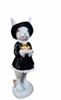 FIGURKA WIELKANOCNY PANI ZAJĄC KRÓLIK model VIII duży czarny