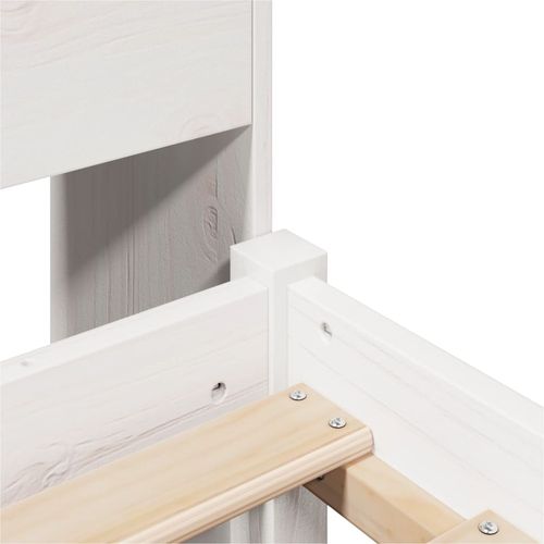 Łóżko z regałem, bez materaca, białe, 100x200 cm, sosnowe na Arena.pl