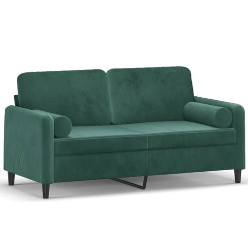 2-osobowa sofa z poduszkami, ciemnozielona, 140 cm, aksamit na Arena.pl