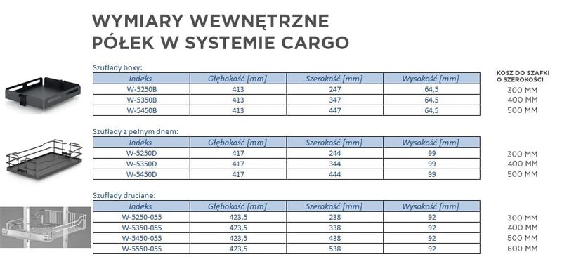 Kosz Cargo Maxi 400 mm, 4 półki, P22 efekt chromu, H-1410-1710mm zdjęcie 5