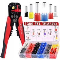 ZACISKARKA KONEKTORÓW KOŃCÓWEK ŚCIĄGACZ IZOLACJI +1300 szt. TULEJEK