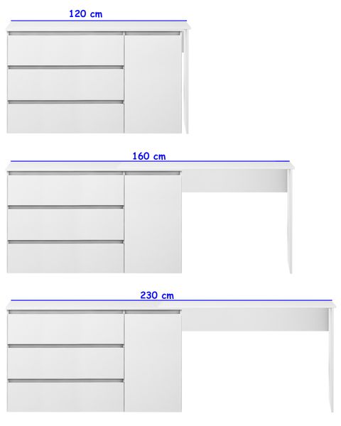 Biurko narożne MEGAN N5 białe