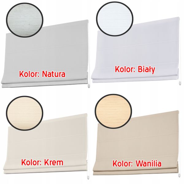 Roleta Rzymska Kompletna 14 Kolorów 200 x 250 zdjęcie 2