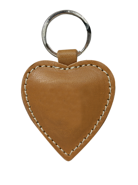 skórzany brelok - serce hg010 tan zdjęcie 1
