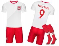 Strój piłkarski POLSKA + getry WŁASNY NADRUK - 134