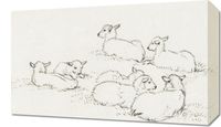 Obraz 50x30cm Sześć Owiec, Jean Bernard Vintage do Salonu