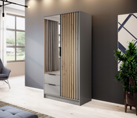 Szafa Lamele 105cm Szara + Lustro NELA PS