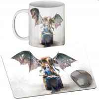 ZESTAW KUBEK + PODKŁADKA - WIEDŹMIN WITCHER - PREZENT WIELE WZORÓW + IMIĘ