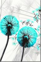 60CM 40CM OBRAZ ŚCIENNY DMUCHAWCE TURKUSIE DRUK PŁÓTNO RAMA