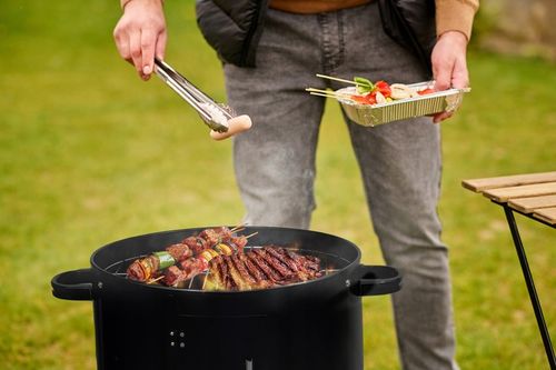 DOMOWA WĘDZARNIA GRILL WĘGLOWY Z TERMOMETREM 3 RUSZTY BBQ 1004 na Arena.pl