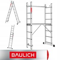Rusztowanie aluminiowe 2x7 podest roboczy składany drabina 3w1 BAULICH