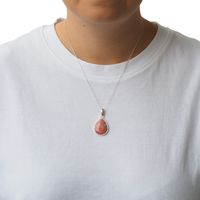 Zawieszka z Rodochrozytem w srebrze młotkowanym