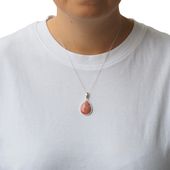 Zawieszka z Rodochrozytem w srebrze młotkowanym