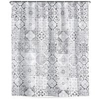 Zasłona prysznicowa haczyki wodoodporna kafelki 180x180 cm