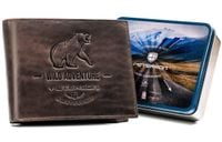 duży, skórzany portfel męski z ozdobnym tłoczeniem - peterson