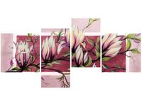 45CM 120CM ZEGAR 4 ELEM SŁODYCZ MAGNOLII PUDROWYM RÓŻU ŚCIENNY