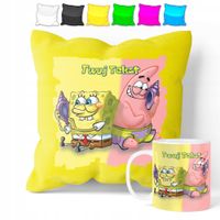 ZESTAW: KUBEK + POSZEWKA - SPONGEBOB - PREZENT WIELE WZORÓW + IMIĘ