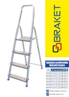 drabina aluminiowa wolnostojąca 191cm 5 stopni + podest - br-00-1205