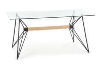 Szklany stół do jadalni na metalowych nogach GROALL