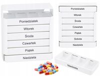 Pojemnik na leki 7 dni z podziałem 4 pory dnia biały praktyczny organizer