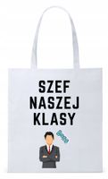 Dzień Nauczyciela Prezent Torba Eco Biała Shopper Z Nadrukiem Ze Zdjęciem