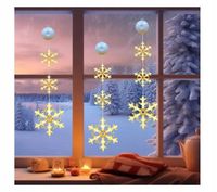 Lampki świąteczne z przyssawkami na okno na Boże Narodzenie śnieżynki 3szt