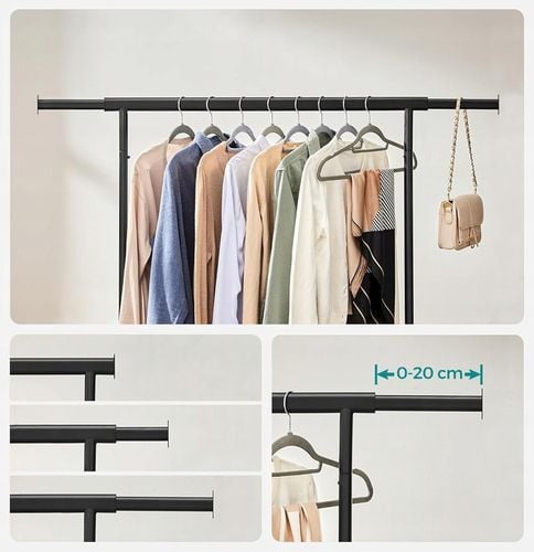 MOBILNY wieszak stojący na ubrania NA KÓŁKACH 45,4x(92-132)x160 na Arena.pl