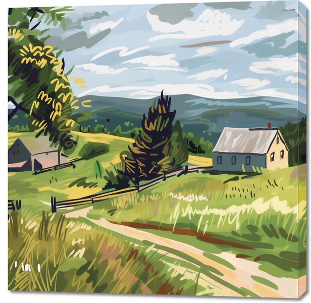 Obraz 100x100cm Bujna Wieś zdjęcie 1