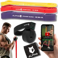 Zestaw 3 Gum Oporowych do Ćwiczeń z Uchwytem Gratis - Power Band ALPHA
