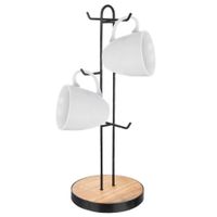 Stojak na Kubki Wieszak na Filiżanki Organizer do Kuchni Metalowy Czarny