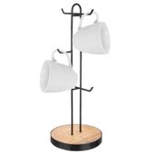 Stojak na Kubki Wieszak na Filiżanki Organizer do Kuchni Metalowy Czarny