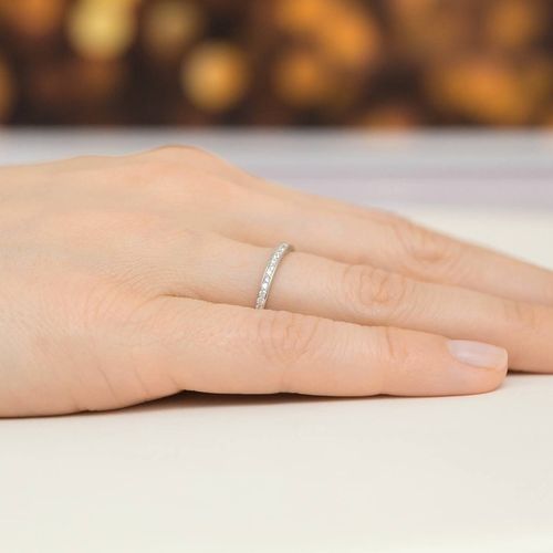 SREBRNY PIERŚCIONEK OBRĄCZKA 925 z CYRKONIAMI r.7 na Arena.pl