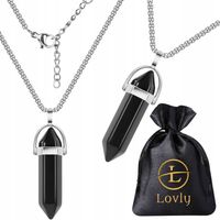 OCHRONNY Naszyjnik z kamieniem CZARNY TURMALIN WISIOREK NATURALNY