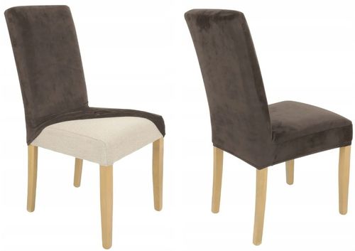 6 SZT POKROWIEC NA KRZESŁO POKROWCE KAKAOWY BRĄZ ELASTYCZNY GRUBY na Arena.pl