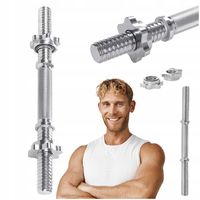 GRYF KRÓTKI DO HANTLI GRYFIK SZTANGIELKA GWINTOWANY ŚRUBOWY STAL 40cm 28 mm