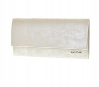 Laura Biaggi - elegancka torebka wizytowa srebrna łańcuszek JP115