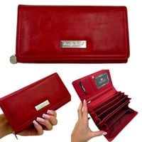 PORTFEL DAMSKI SKÓRZANY DUŻY EKO CZERWONY PREZENT JENNIFER JONES MEDIUM