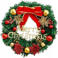Wieniec Stroik Świąteczny Merry Christmas 30cm Drzwi Stół Boże Narodzenie