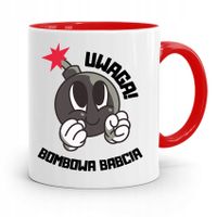 Kubek Czerwony Dla Babci Bombowa Babcia Z Nadrukiem Ze Zdjęciem