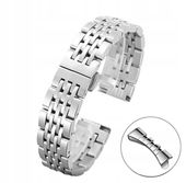 Bransoleta do zegarka 22 mm Srebrna Stalowa Pełna