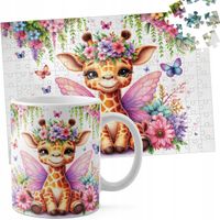 ZESTAW KUBEK + PUZZLE 110EL - ZWIERZĘTA ŻYRAFA AFRYKA SAFARI