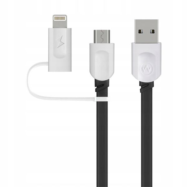 KABEL 2W1 ŁADOWARKA IPHONE LIGHTNING MICRO USB 2.4 zdjęcie 1
